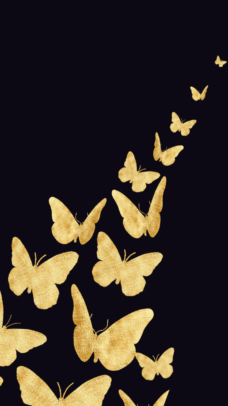 gold butterflies